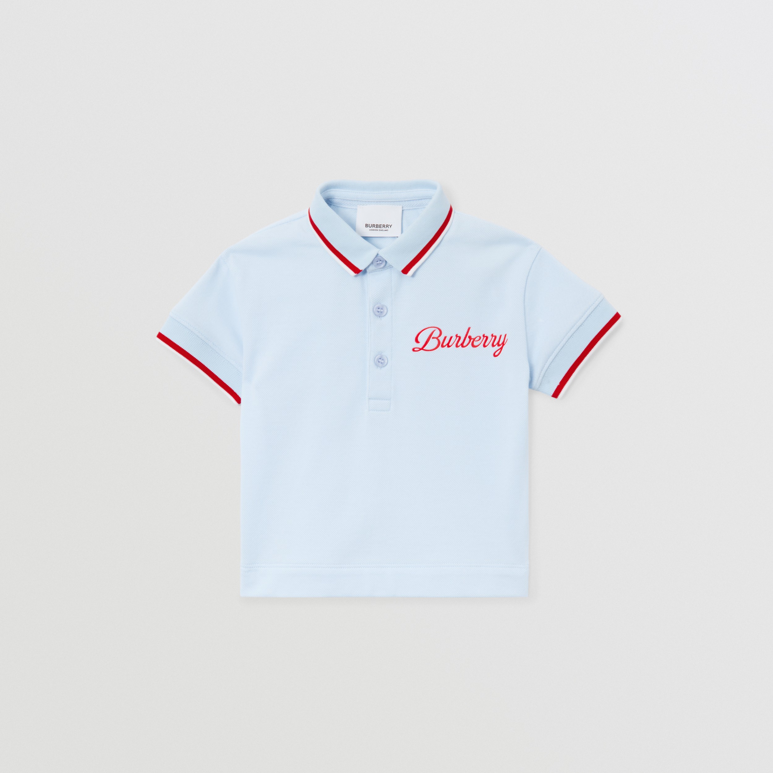 速写徽标印花棉质珠地网眼布 Polo 衫 (浅蓝色) - 儿童 | Burberry® 博柏利官网 - 1