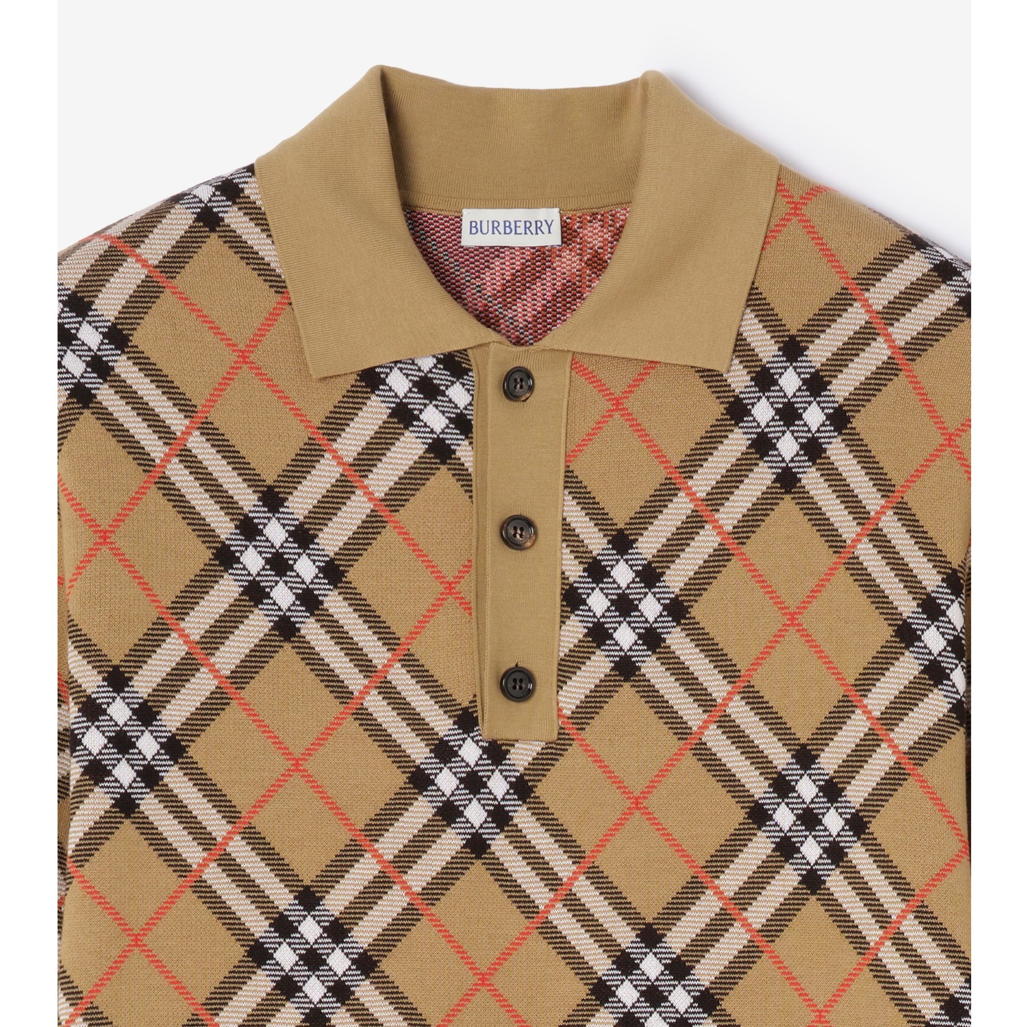 Check Cotton Blend Polo Shirt