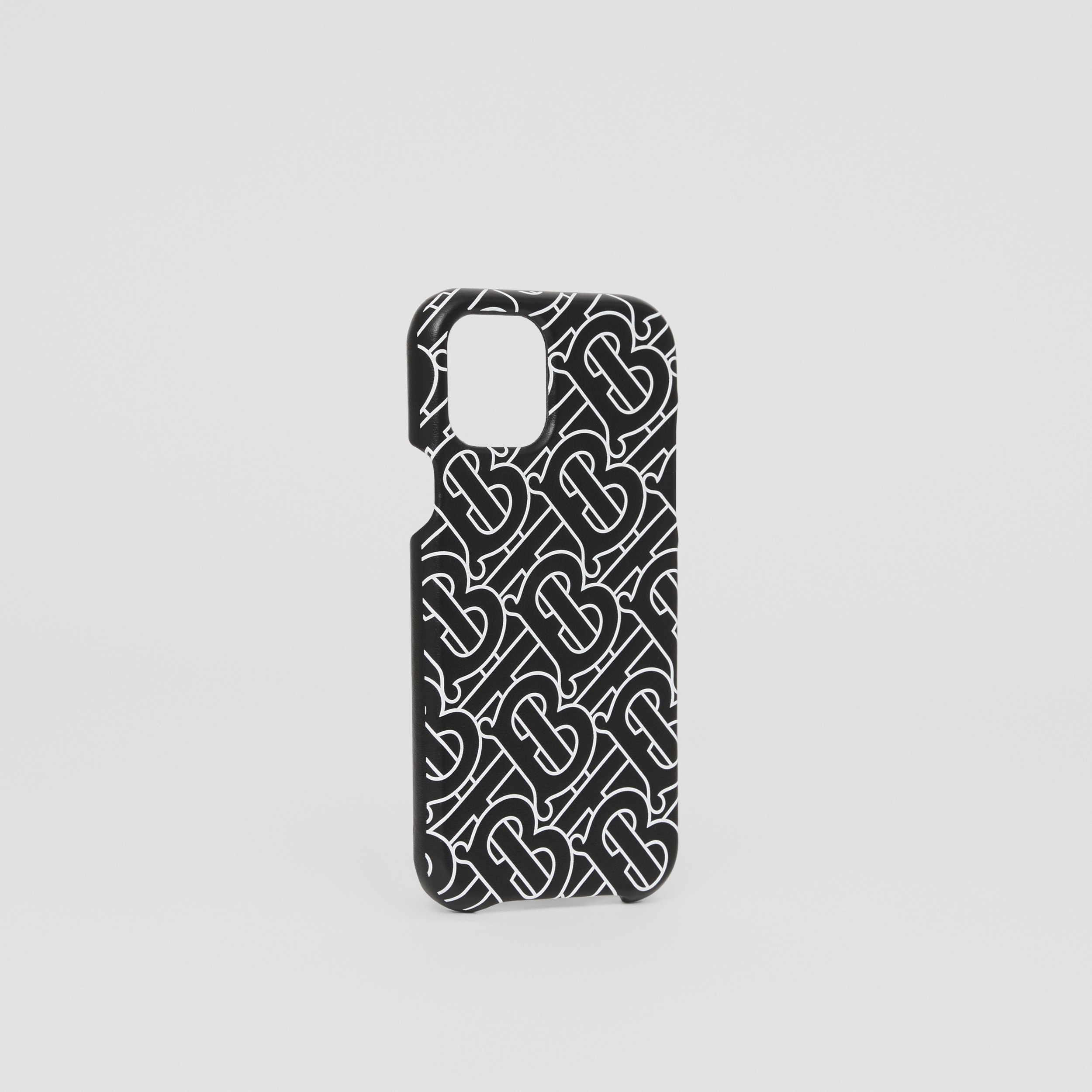 Monogram Print Leather iPhone 12 Pro Case in Black/white - Men | Burberry® Official - 3