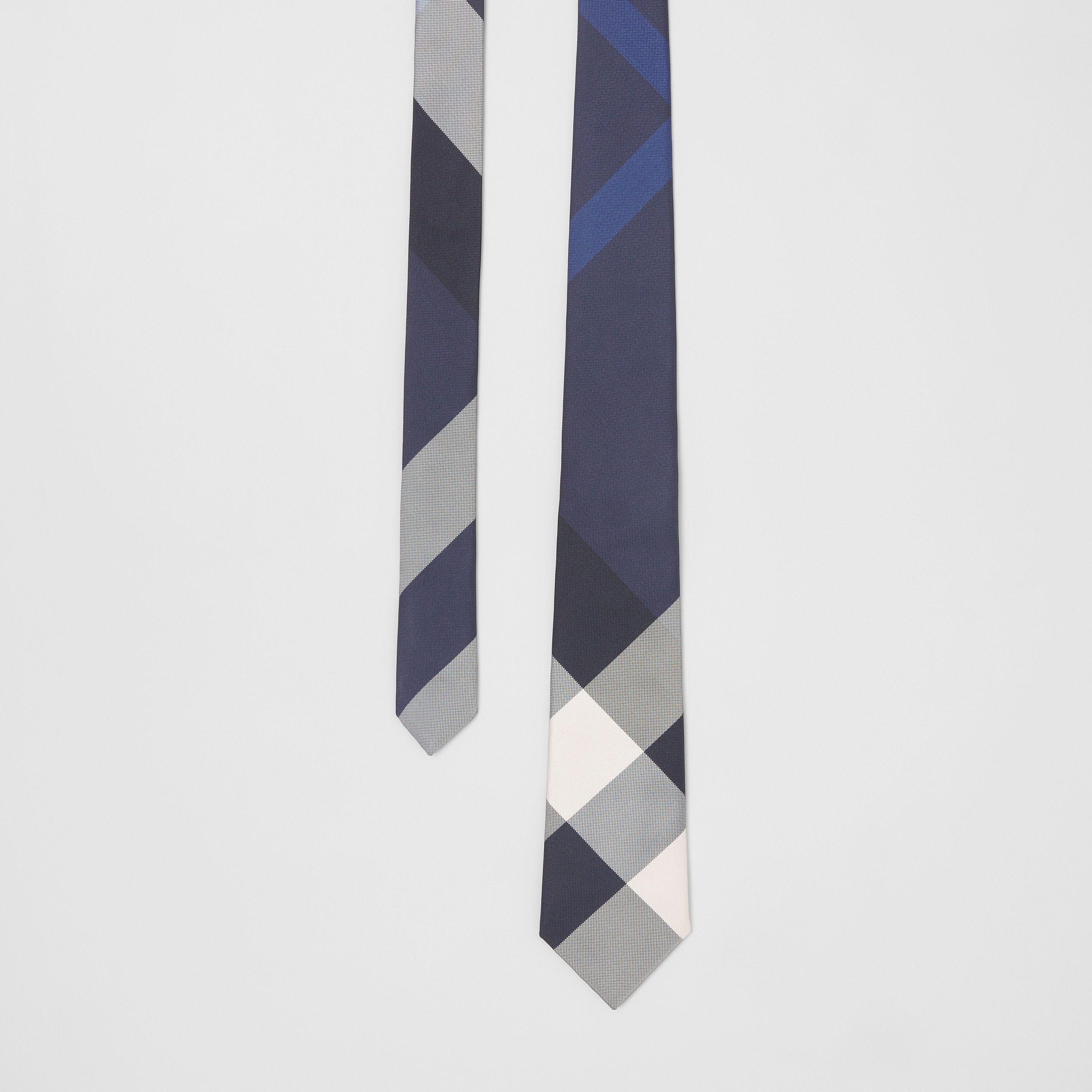 Classic Cut Exaggerated Check Silk Tie in Bright Navy - Men | Burberry® Official - 1