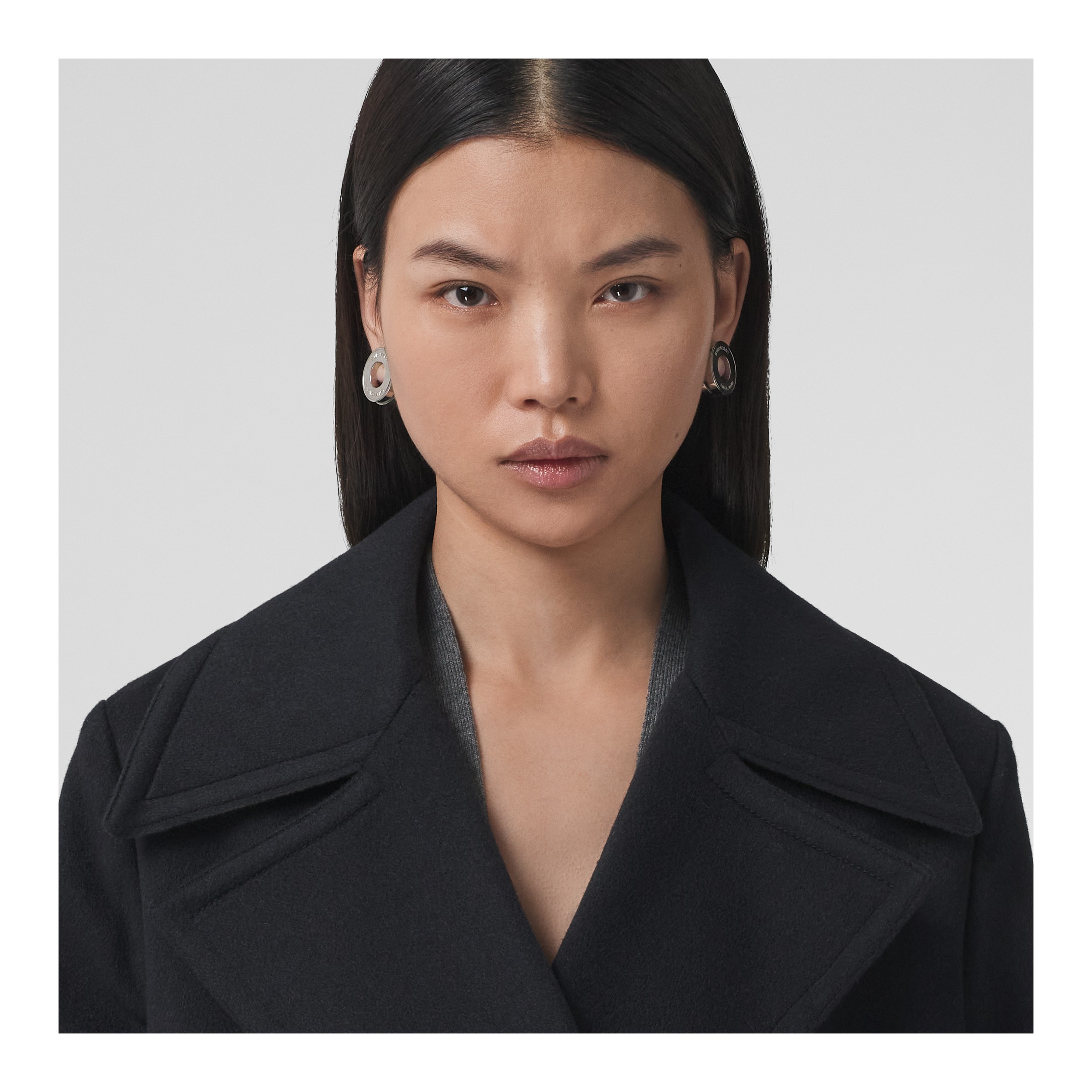 Recycled Cashmere Double-breasted Coat in Navy - Women | Burberry® Official - 2