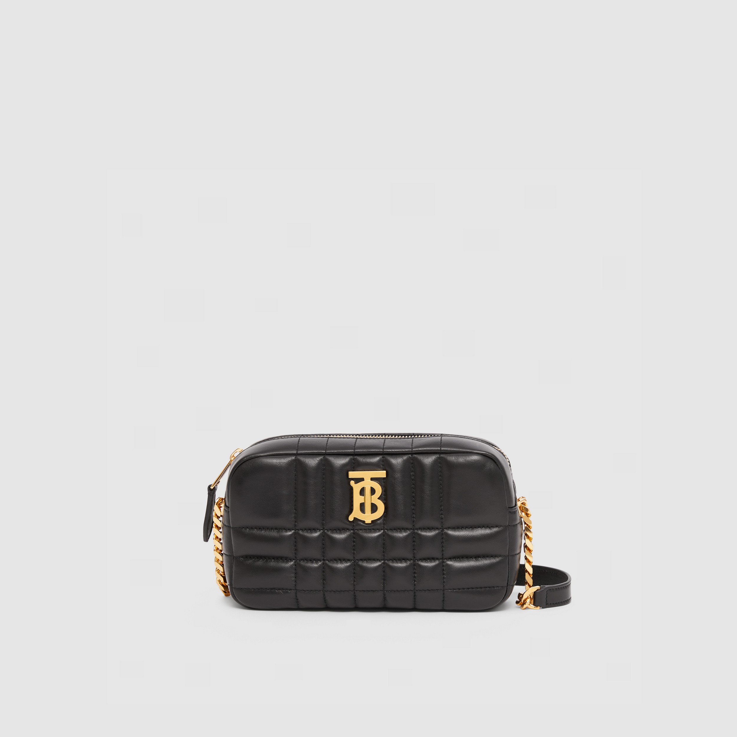 Стеганая сумка для фотокамеры из кожи ягненка, миниатюрный размер (Черный) - Для женщин | Официальный сайт Burberry® - 1