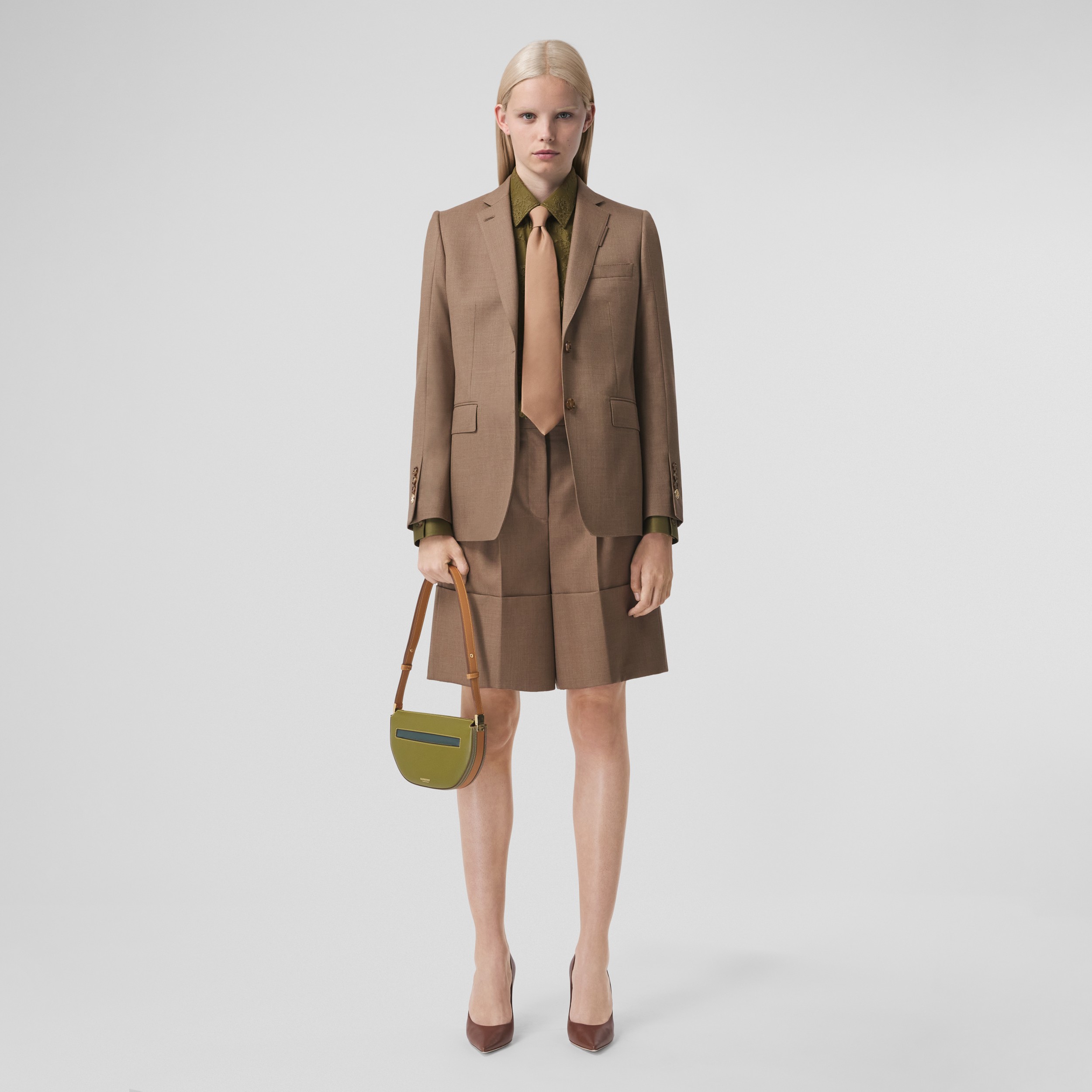 Wool Tailored Jacket in Deep Taupe - Women | Burberry® Official