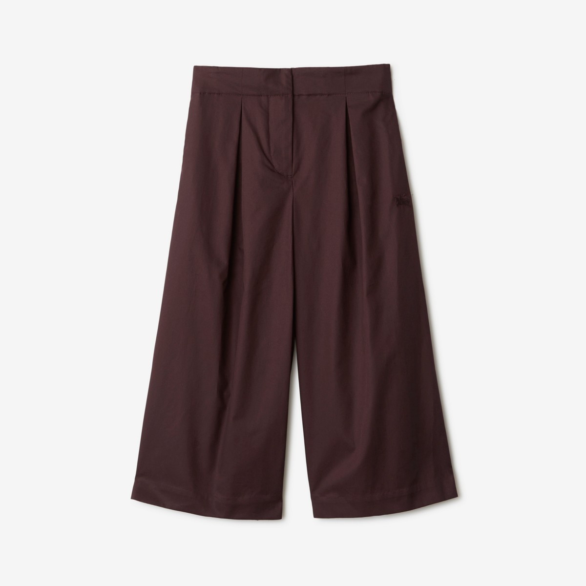 Burberry Kids'  Childrens Pleated Cotton Trousers In Deep Mahogany