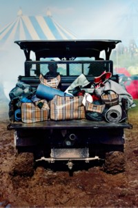 Burberry Festival Campaign featuring the Highlands bag family on a truck