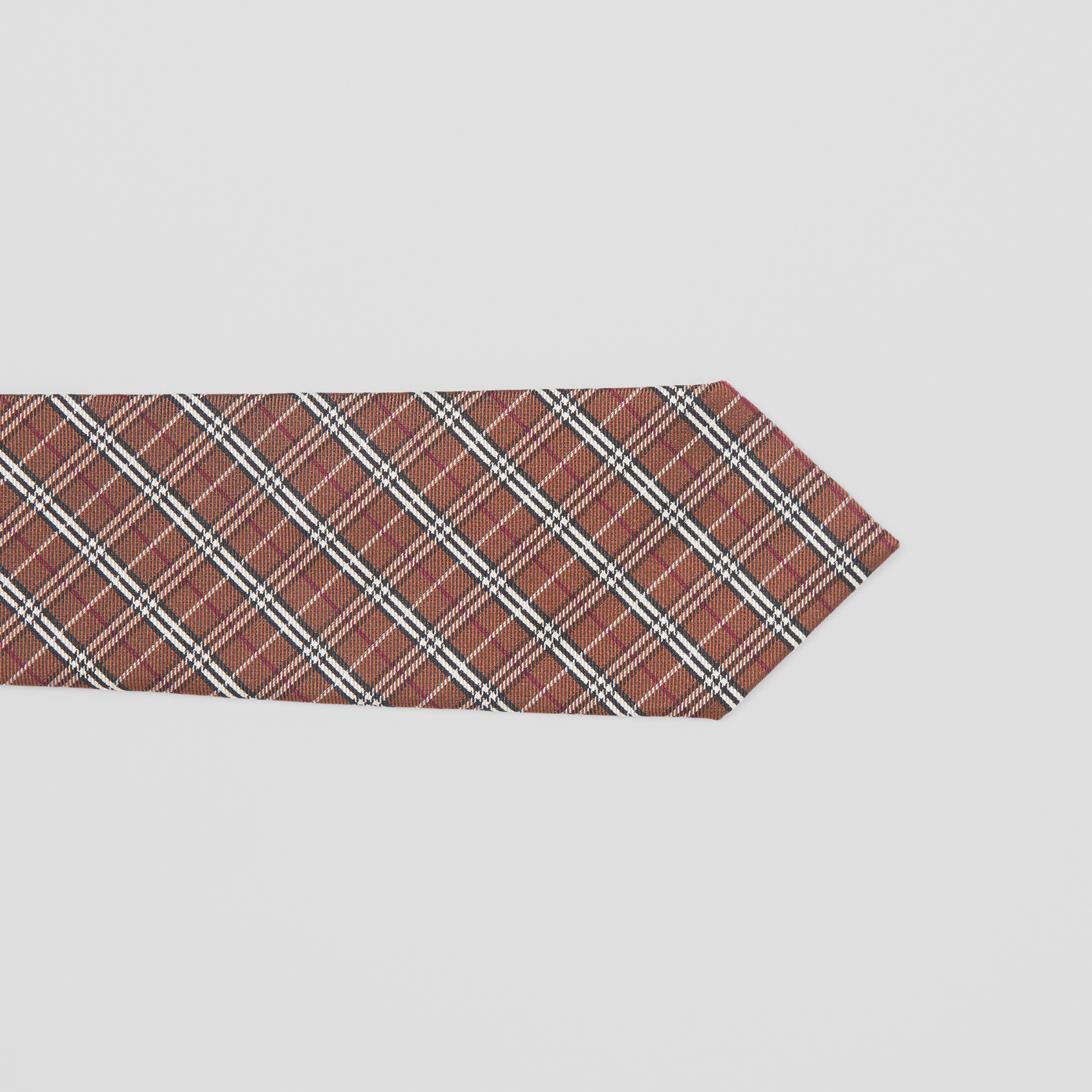 Gravata de seda com estampa xadrez micro e corte clássico (Marrom Bétula Escuro) - Homens | Burberry® oficial - 2
