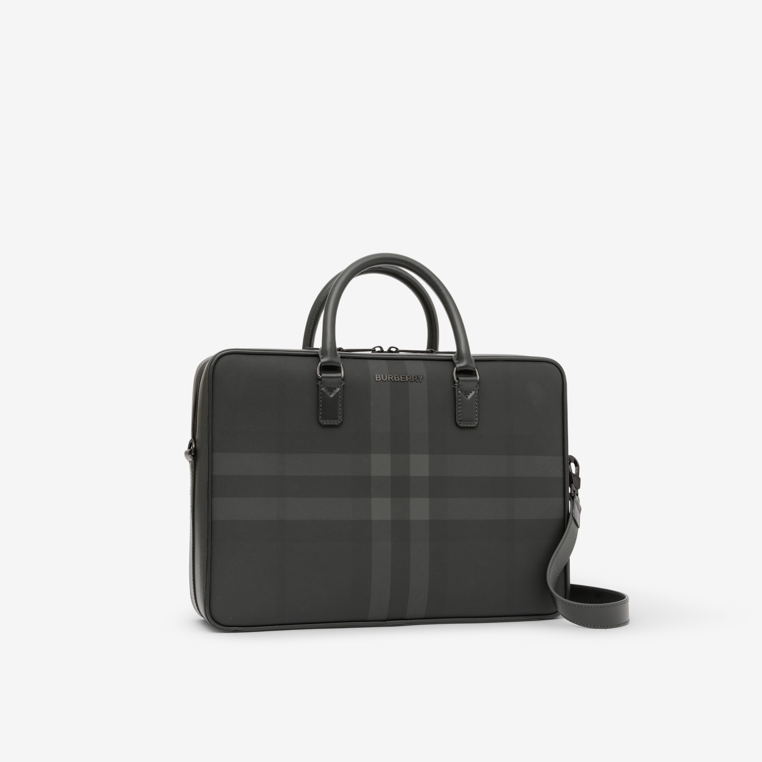 Charcoal Check Ainsworth Briefcase - Men | Burberry® Official