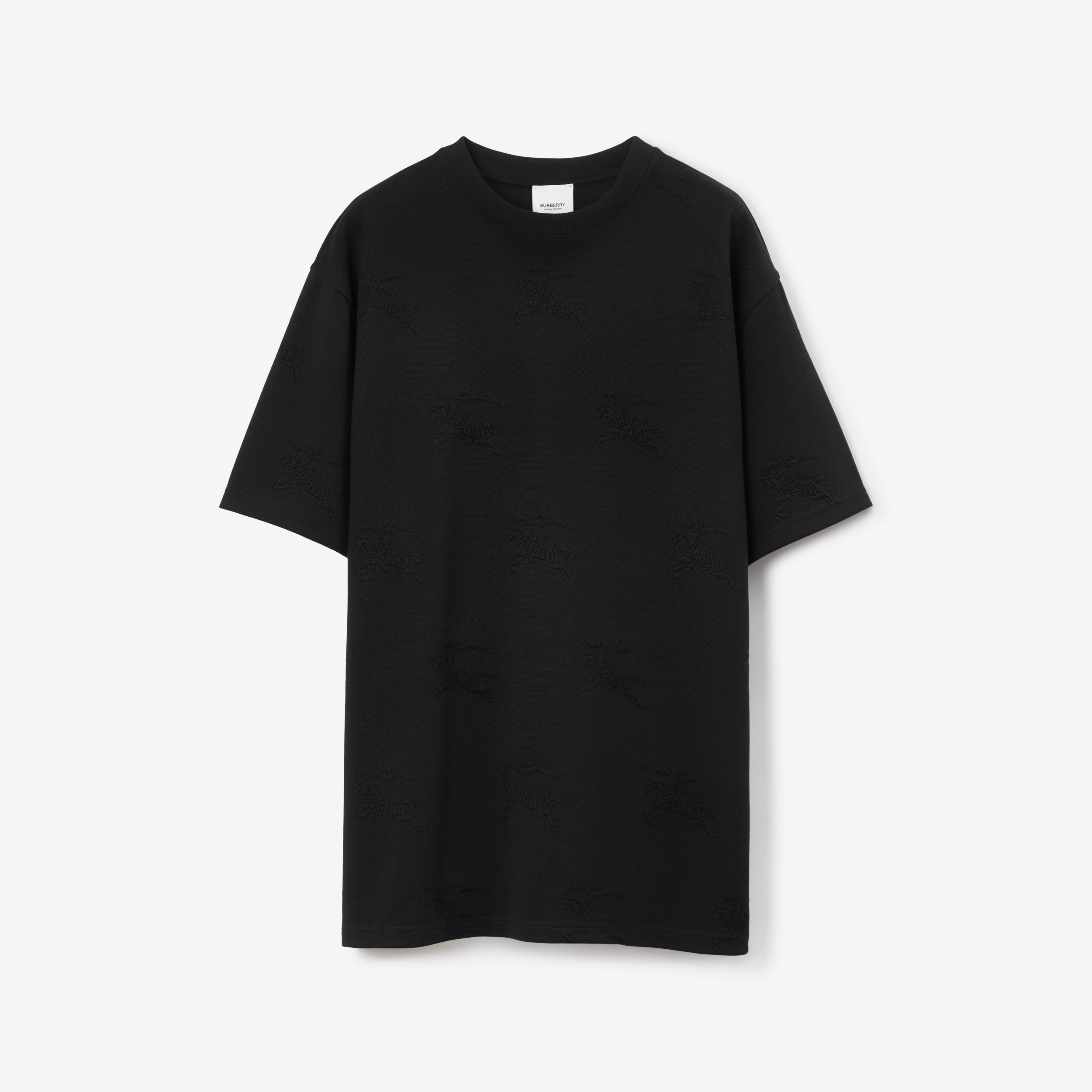 T-Shirt aus technischem Baumwollpiqué mit EKD-Motiven (Schwarz) - Herren | Burberry® - 1