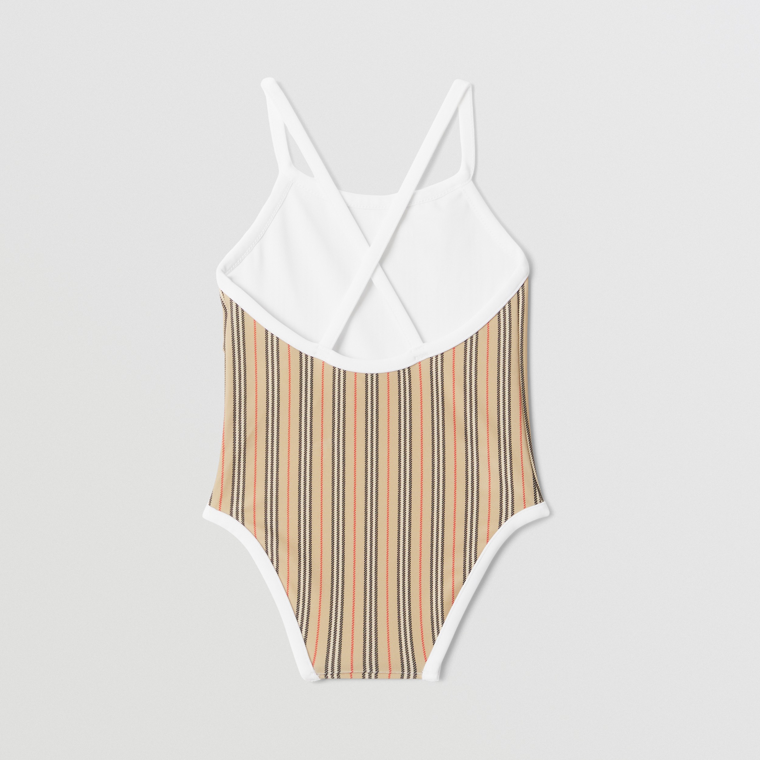 Icon Stripe Nylon Swimsuit in Archive Beige - Children | Burberry® Official - 3