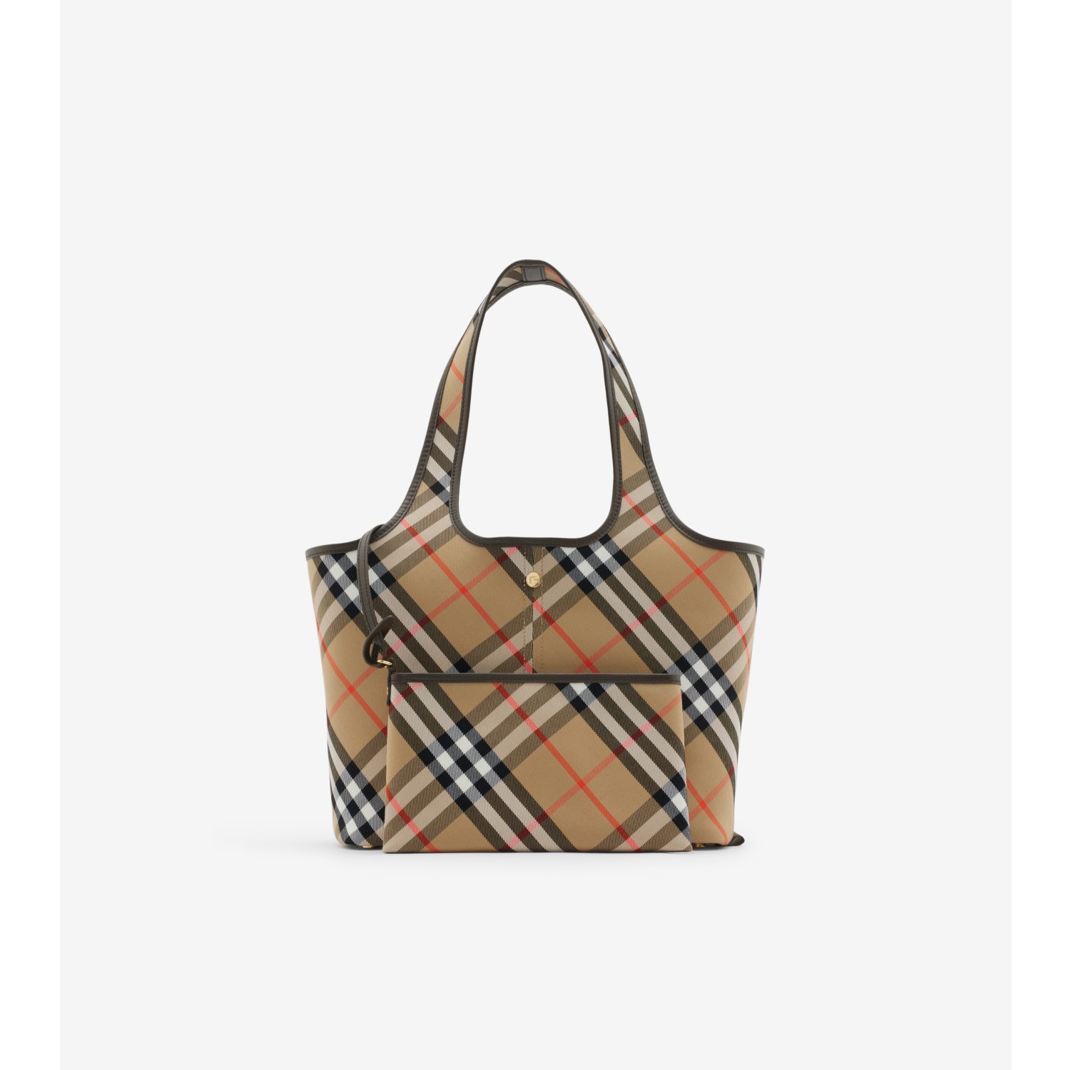 Small Check Tote in Sand Women Burberry Official