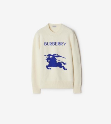 Knight Wool Cashmere Sweater in Off white - Women | Burberry® Official
