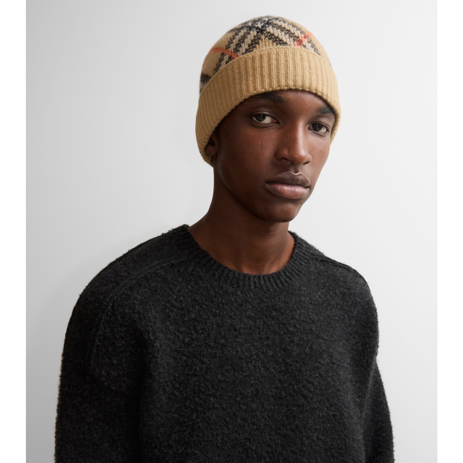 Cappellino in cashmere Check