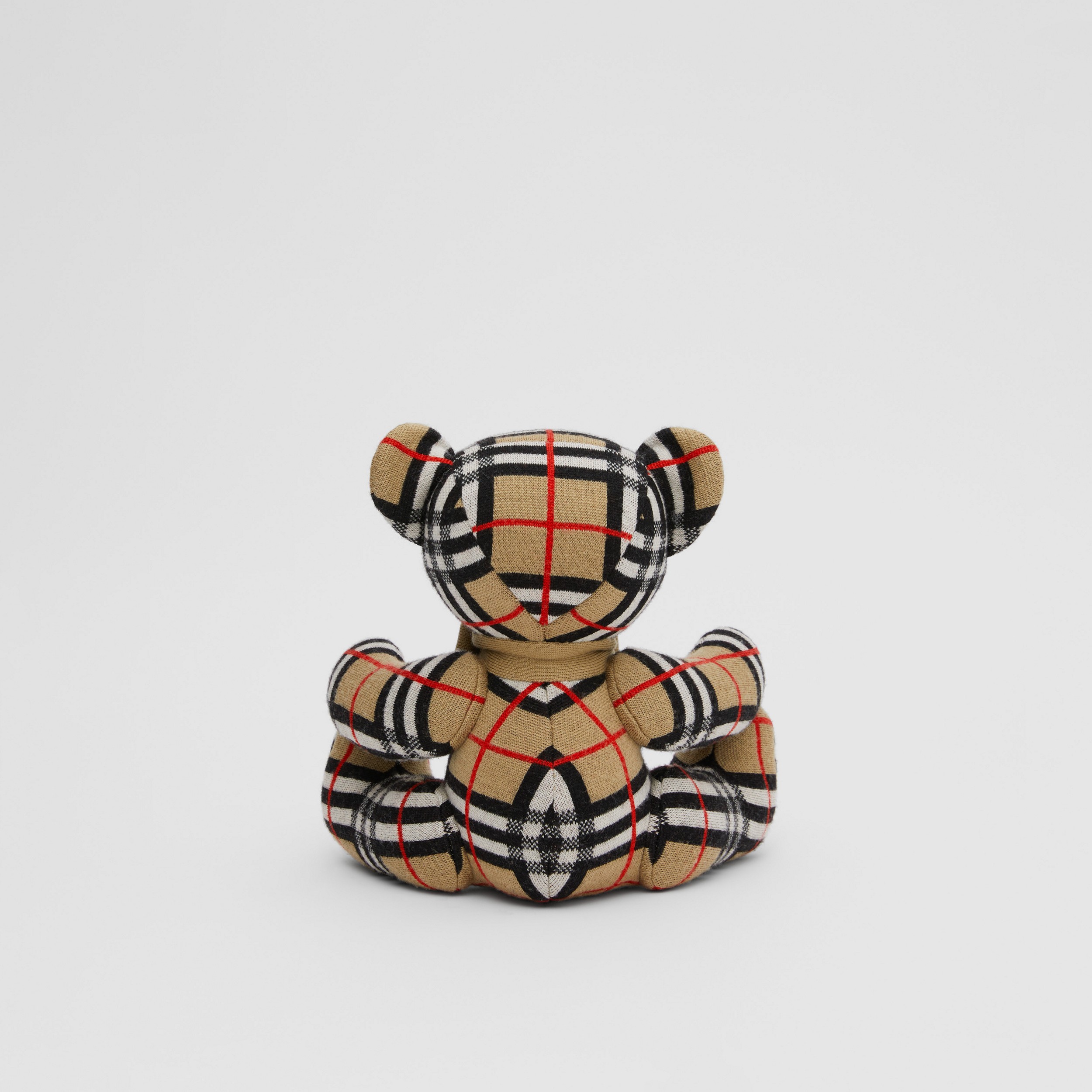 Thomas Bear de lã com estampa xadrez (Bege Clássico) | Burberry® oficial - 4