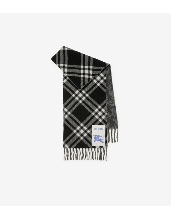 Reversible Check Rose Cashmere Scarf