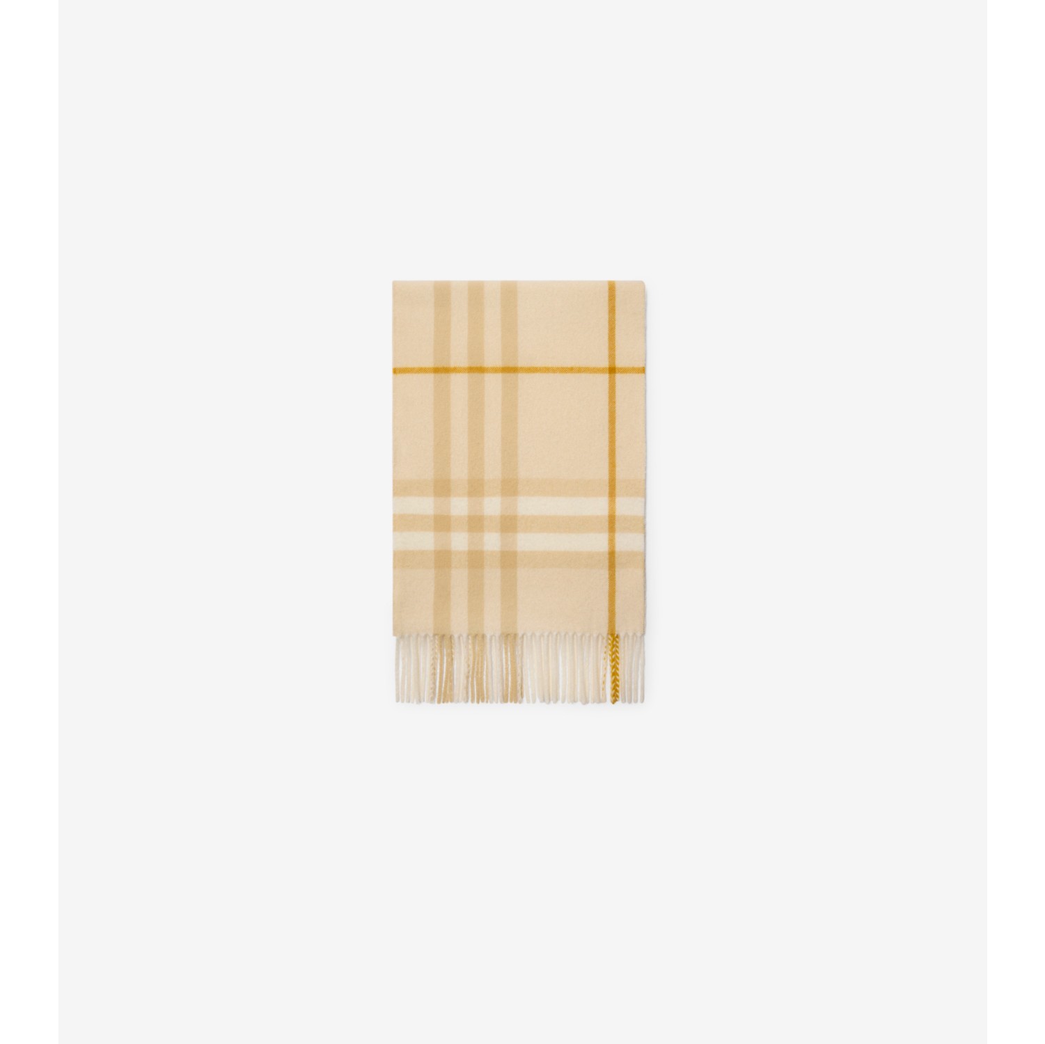 Check Cashmere Scarf in White denim | Burberry® Official