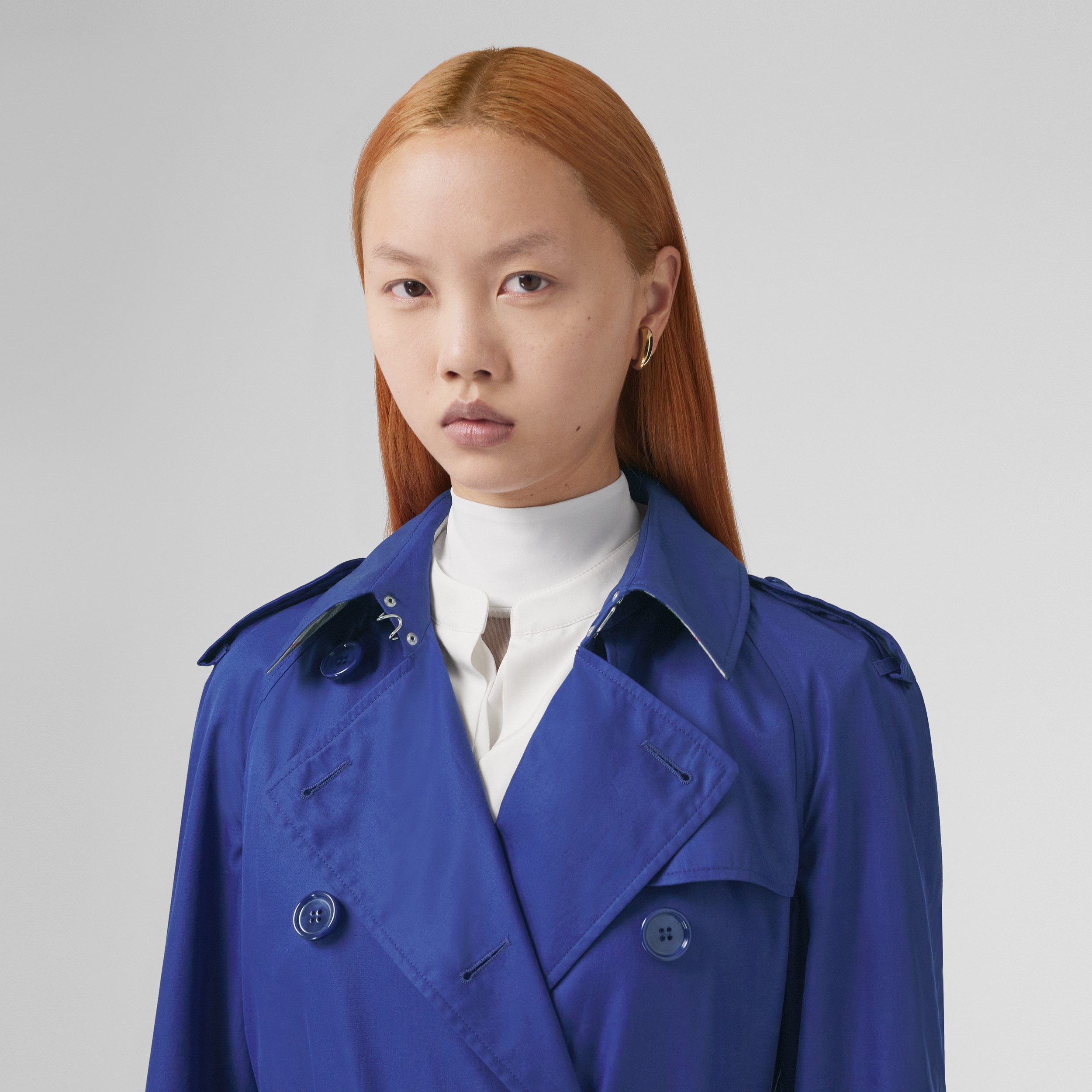 Cotton Gabardine Trench Coat in Oceanic Blue - Women | Burberry® Official - 2