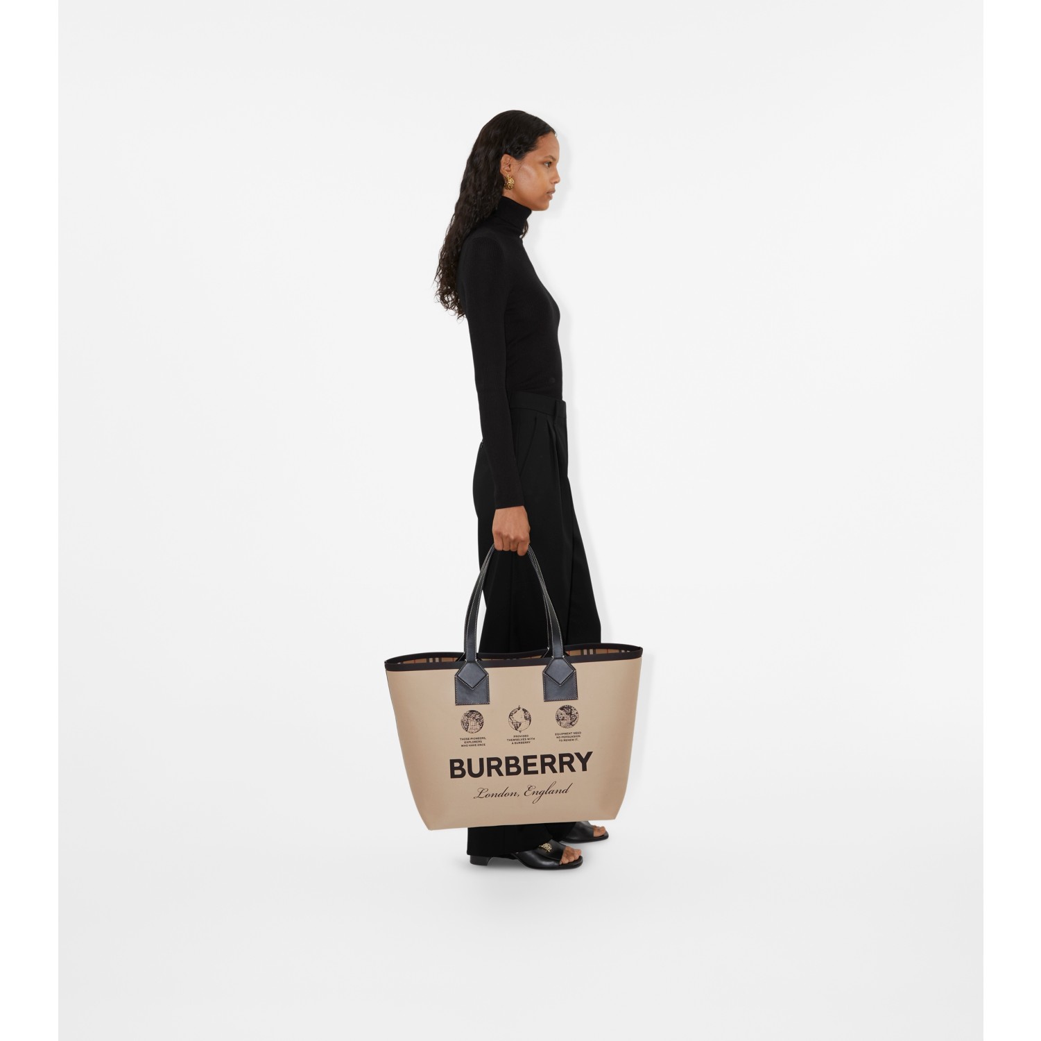 Large London Tote Bag in Beige - Women | Burberry® Official