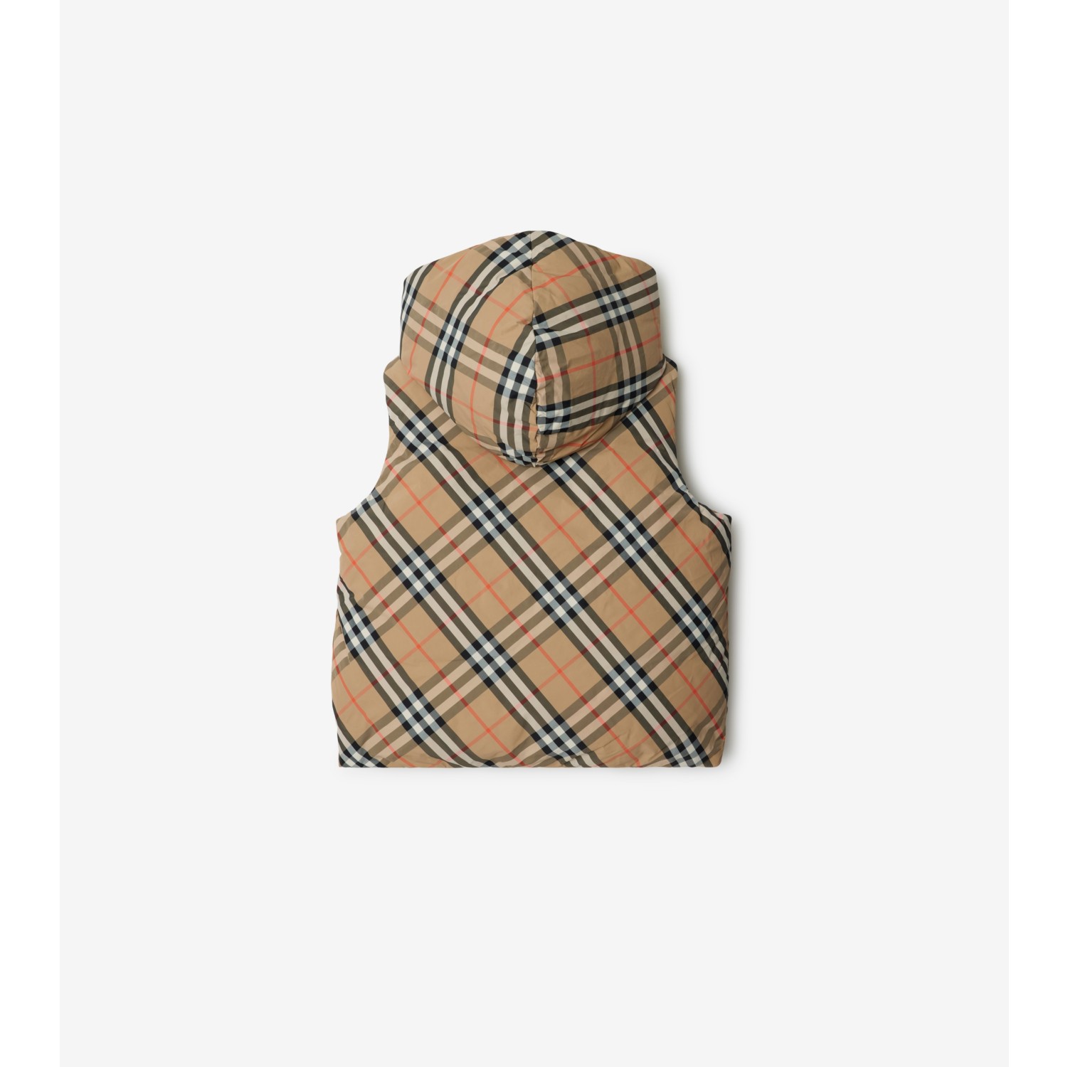 Reversible Check Nylon Padded Gilet