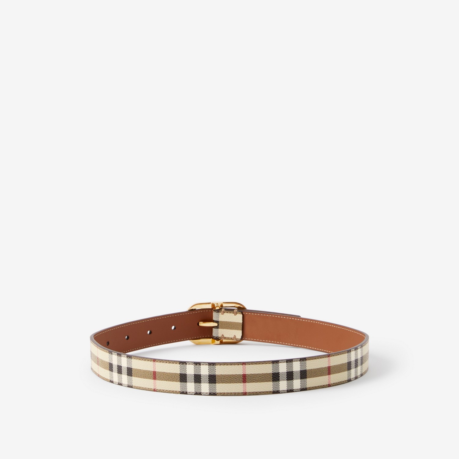 Check and Leather Belt