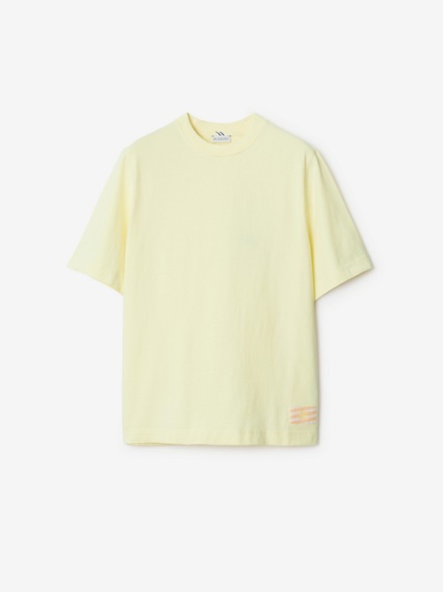 Burberry Cotton T-shirt In Yellow