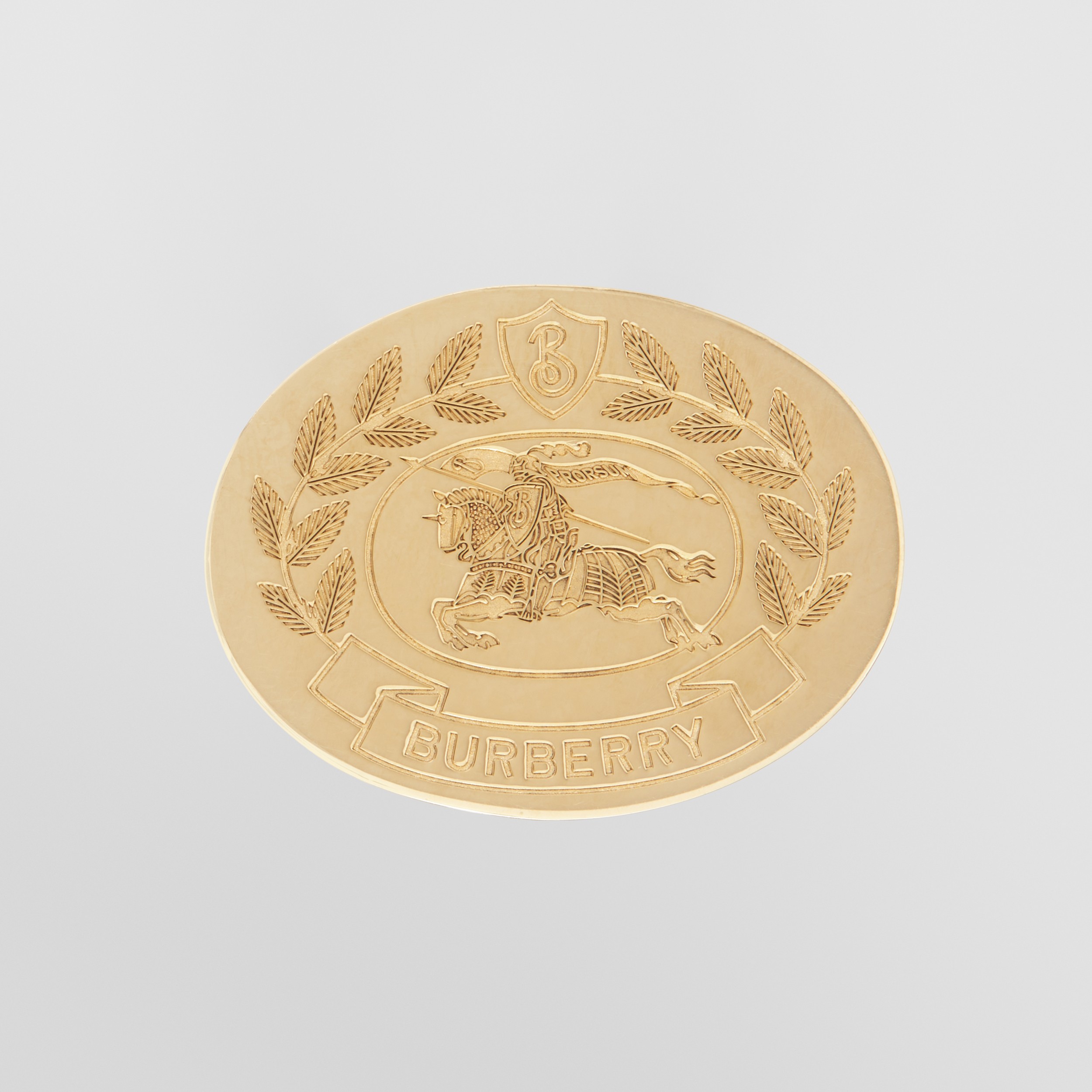 Anel de sinete folheado a ouro com estampa Equestrian Knight (Dourado Claro) - Mulheres | Burberry® oficial - 4