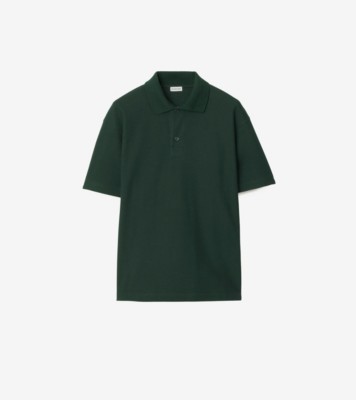 Burberry Men's Long-Sleeve Cotton Polo Shirt - Vine - Size Medium