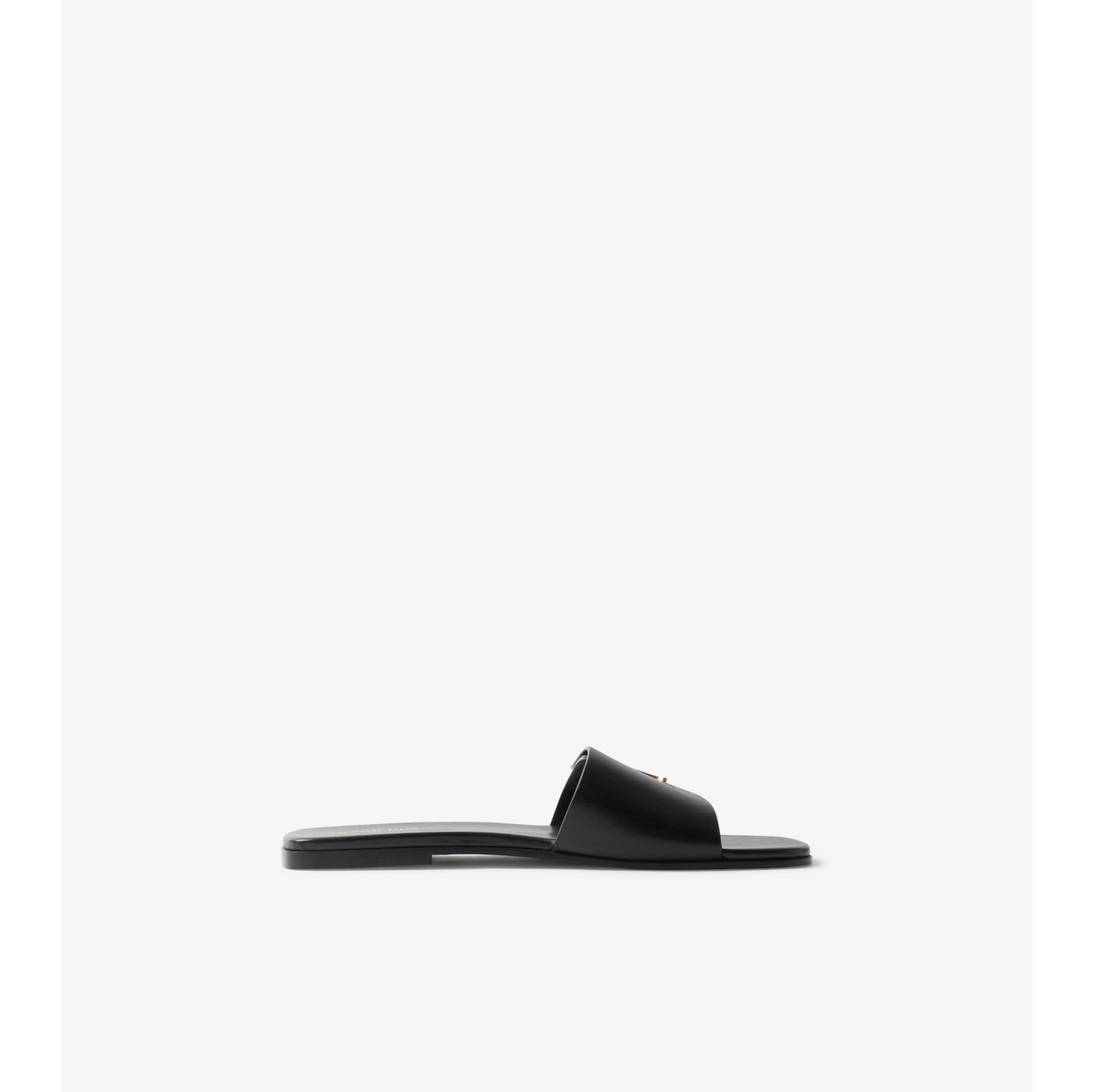 Monogram Motif Leather Slides in Black Women Burberry Official