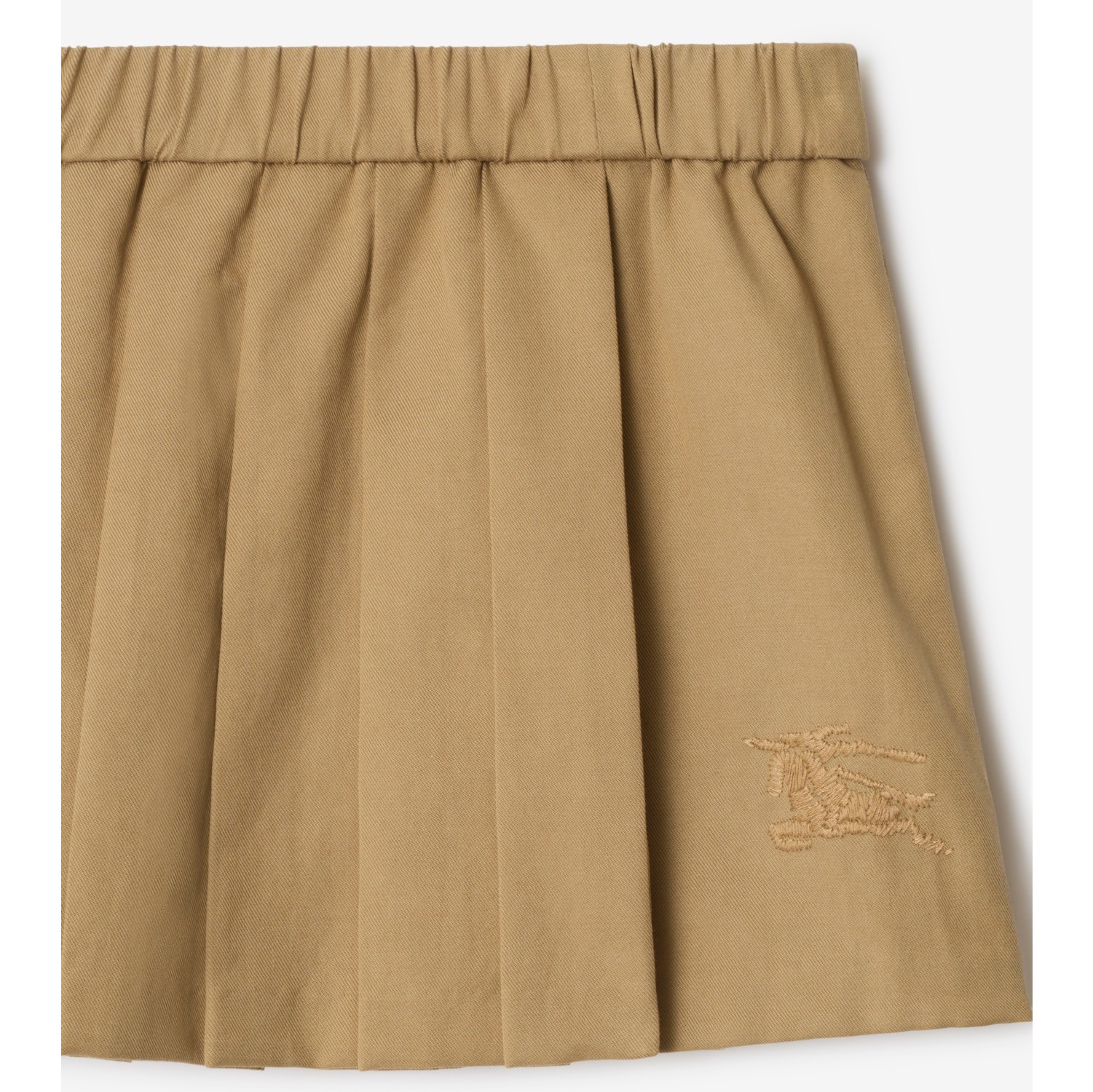 Pleated Cotton Blend Skirt