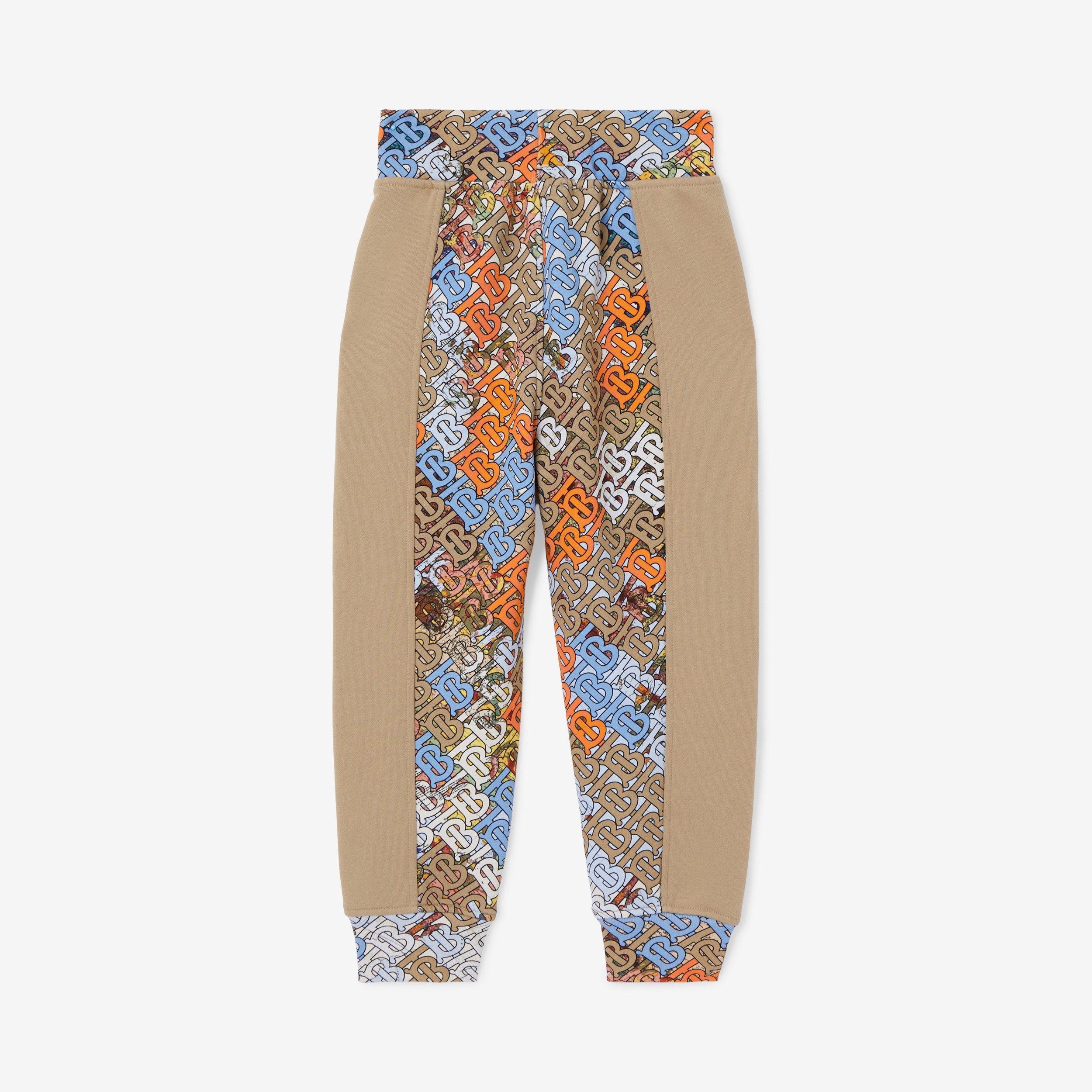 Pantalones de jogging en algodón con motivo de mapa y monogramas (Beige Vintage) | Burberry® oficial - 2