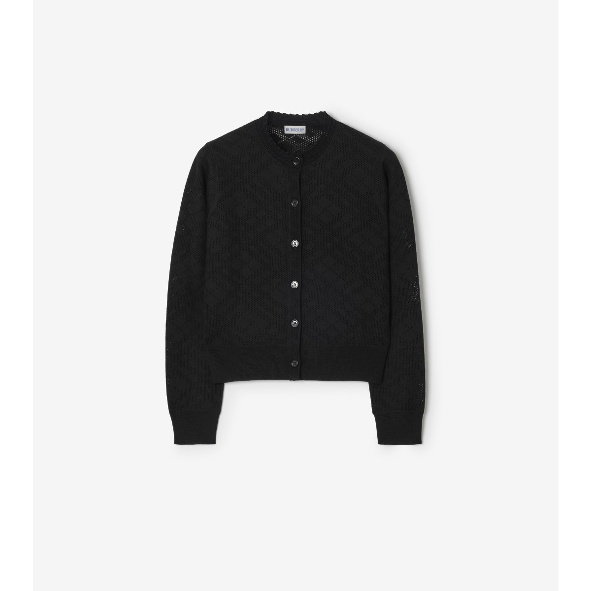  Check Wool Silk Cardigan