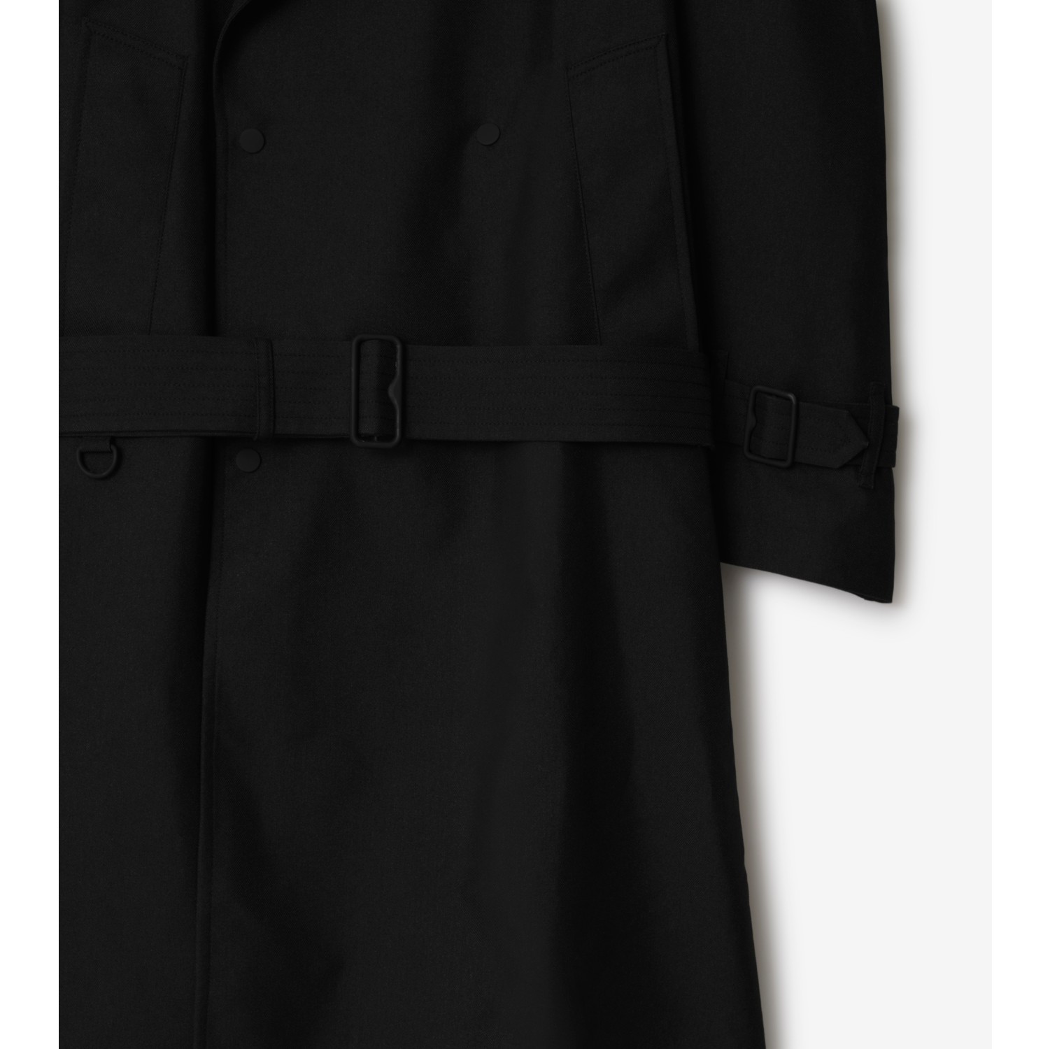 Long Silk Blend Trench Coat in Black - Women | Burberry® Official
