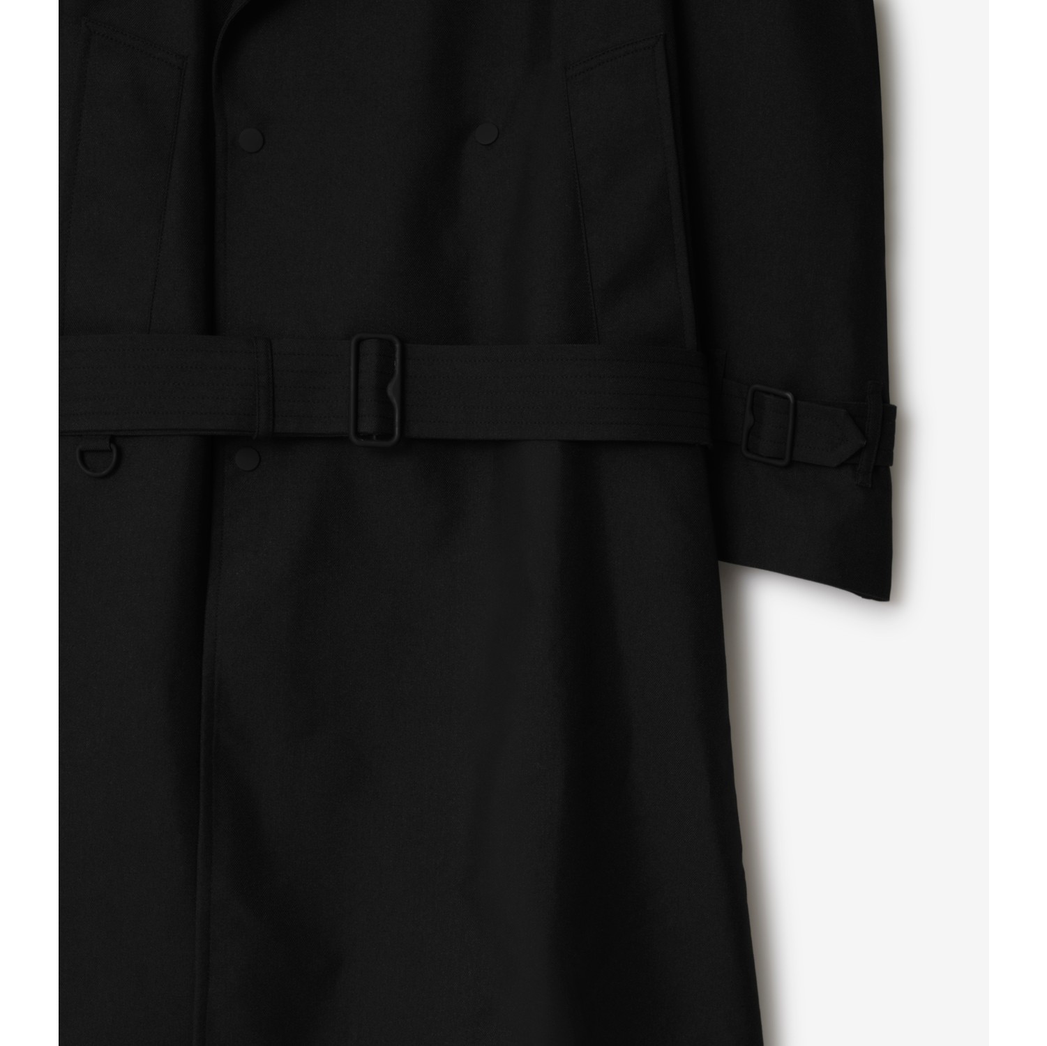 Long Silk Blend Trench Coat