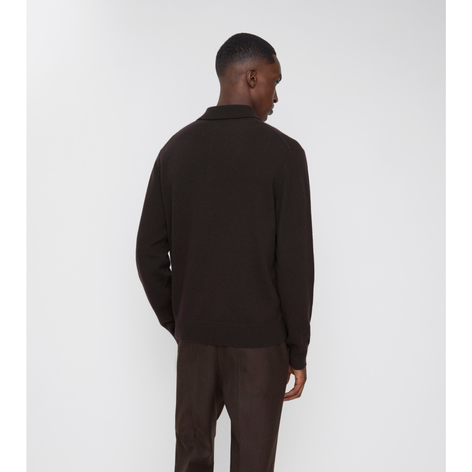 Long-sleeve Cashmere Blend Polo Shirt