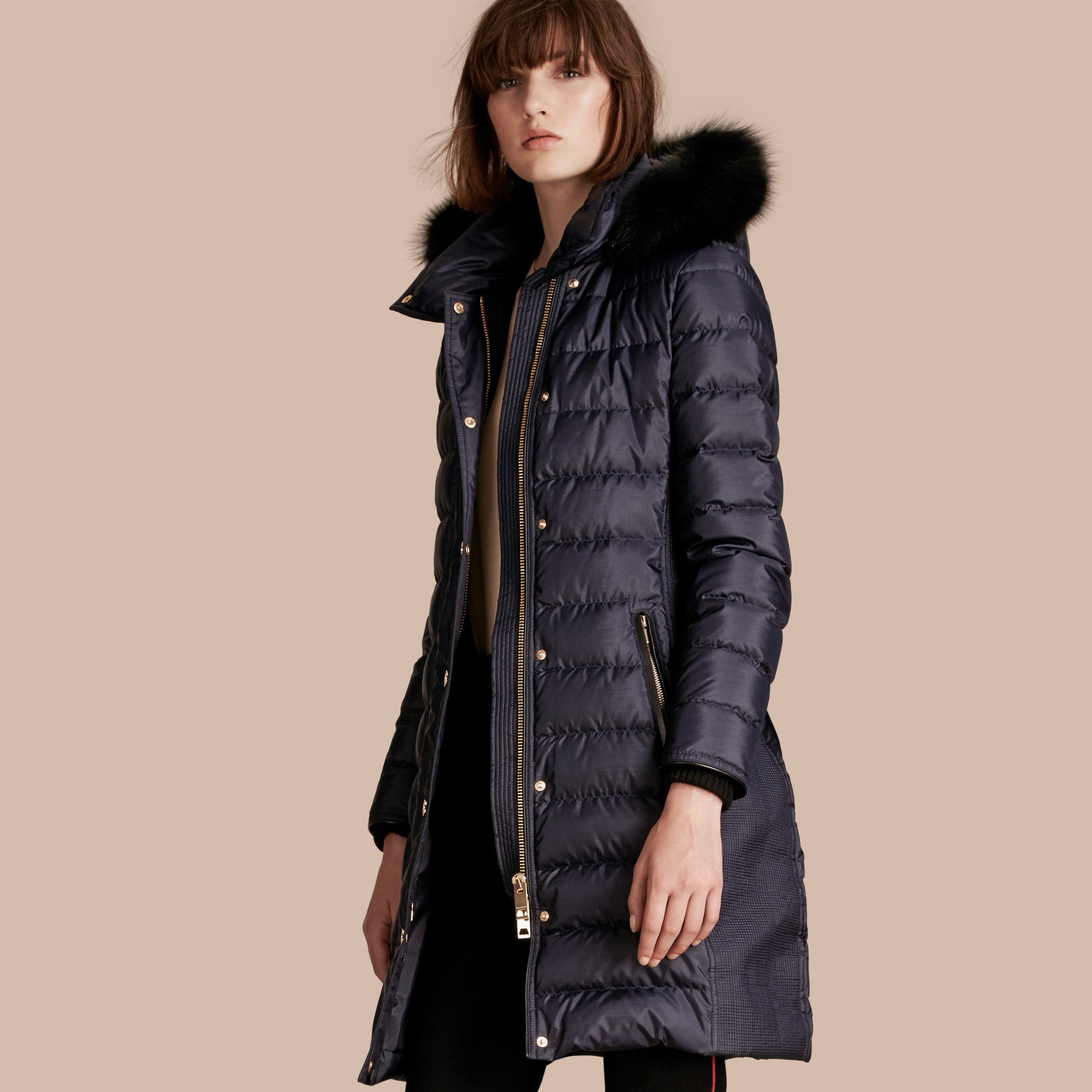 burberry down coat with fur hood