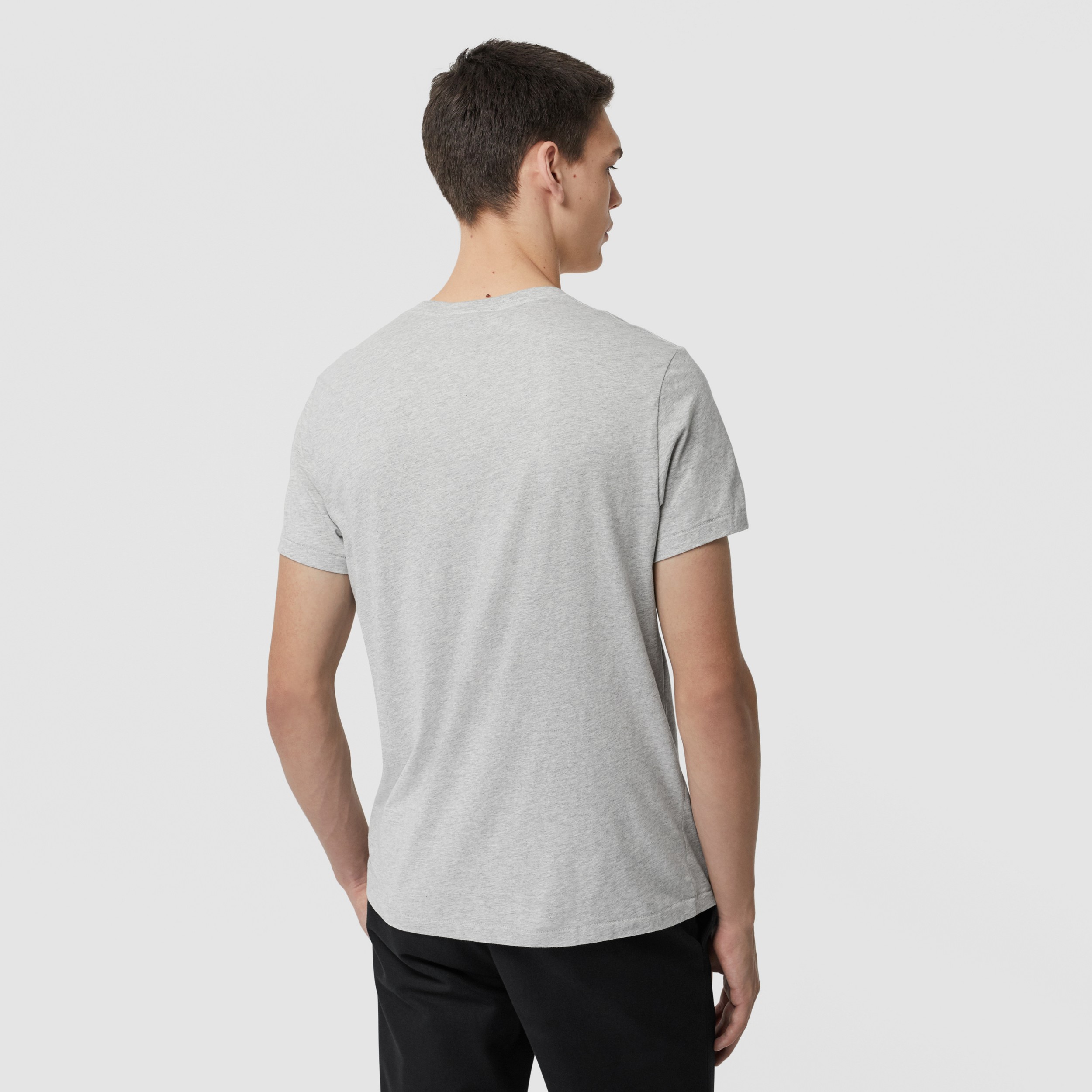 Cotton Jersey T-shirt in Pale Grey Melange - Men | Burberry United States