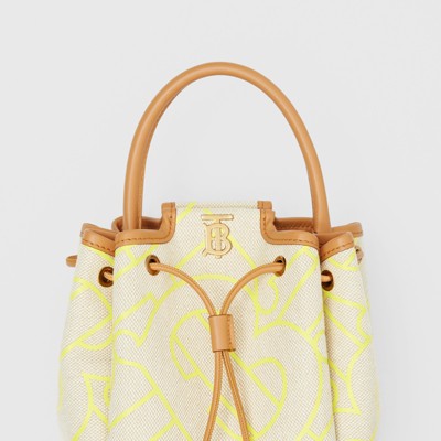 Leather Bucket Bag in Natural/yellow 