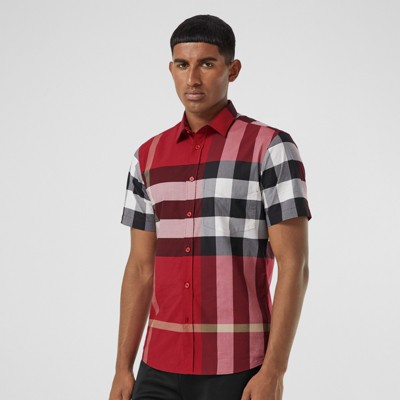 burberry red check shirt