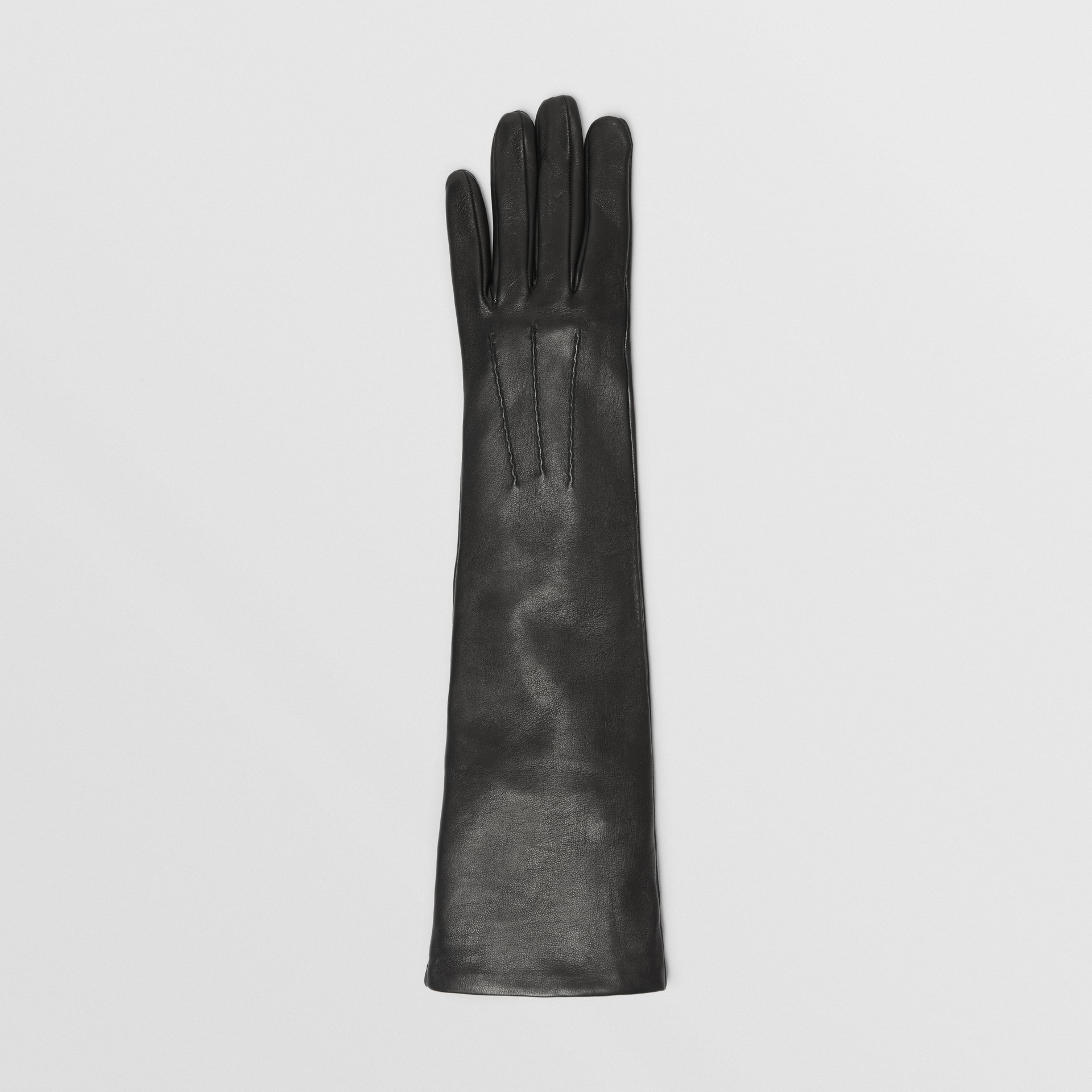 Long Silklined Lambskin Gloves in Black Women Burberry United States