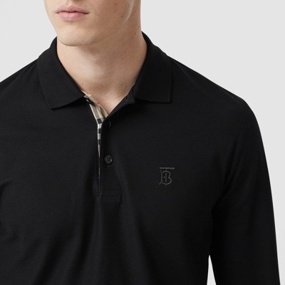 burberry men's polo shirt black