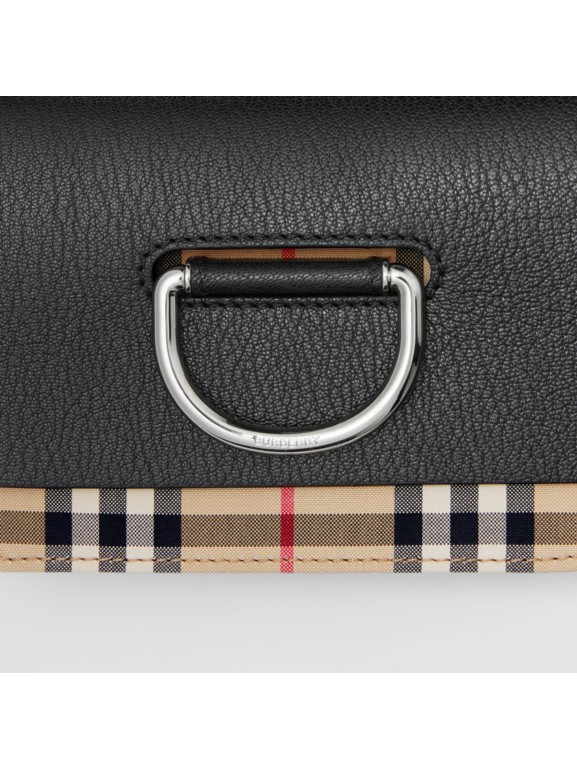 The Mini Vintage Check and Leather Dring Bag in Black Women