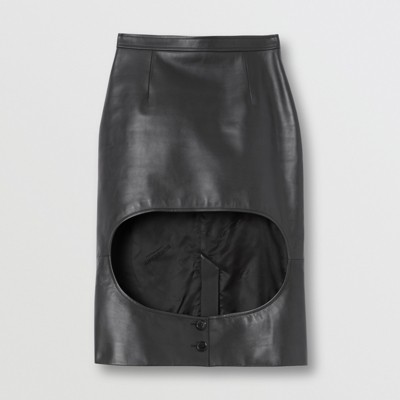 burberry leather skirt