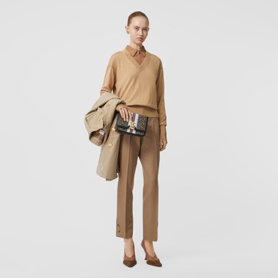 vintage check detail cotton blend sweatshirt