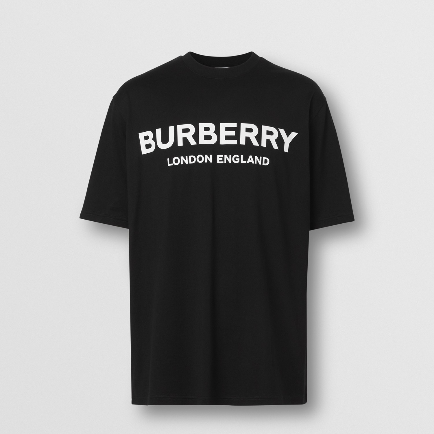 徽标印花棉质 T 恤衫 (黑色) - 男士 | Burberry® 博柏利官网