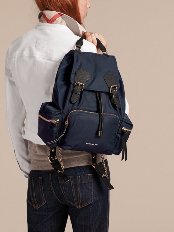 How To Remove Ink From Leather >> The Medium Rucksack in Technical Nylon and Leather in Ink ... How To Remove Ink From Leather >> The Medium Rucksack in Technical Nylon and Leather in Ink ...