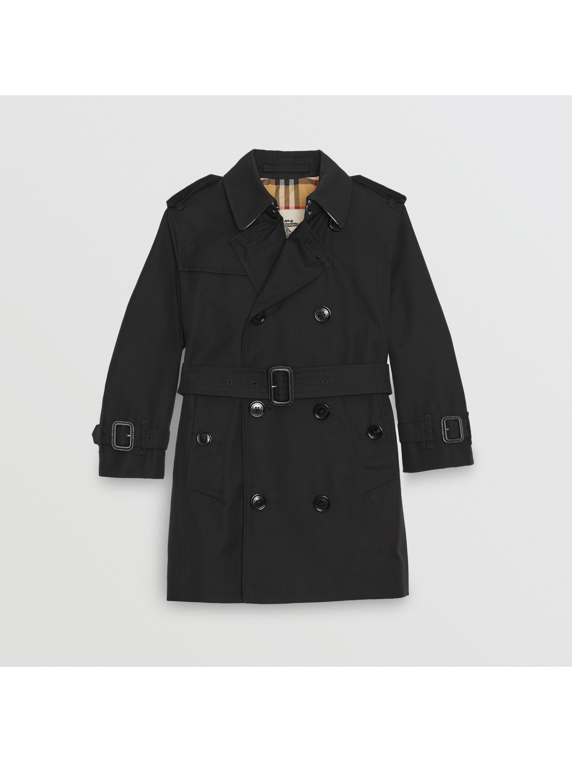 棉质嘎巴甸 trench 风衣 (黑色) | burberry 博柏利