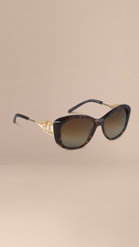 Gabardine Lace Collection Square Frame Sunglasses Tortoise Shell | Burberry