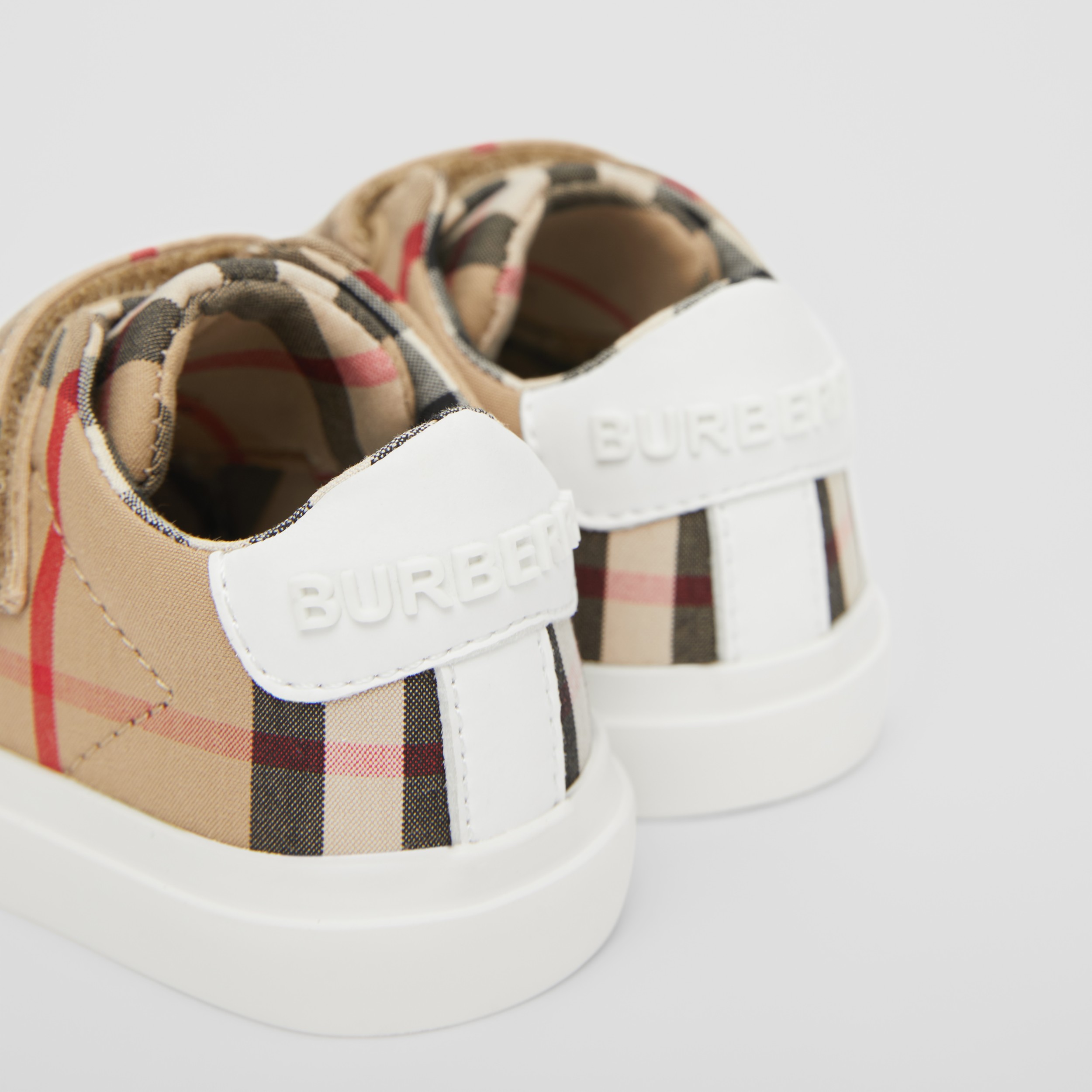 Vintage Check Cotton Sneakers in Archive Beige - Children | Burberry ...