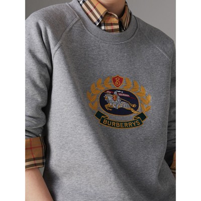 burberry embroidered archive logo jersey sweatshirt