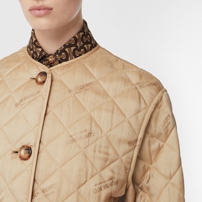 burberry logo button diamond quilted jacket