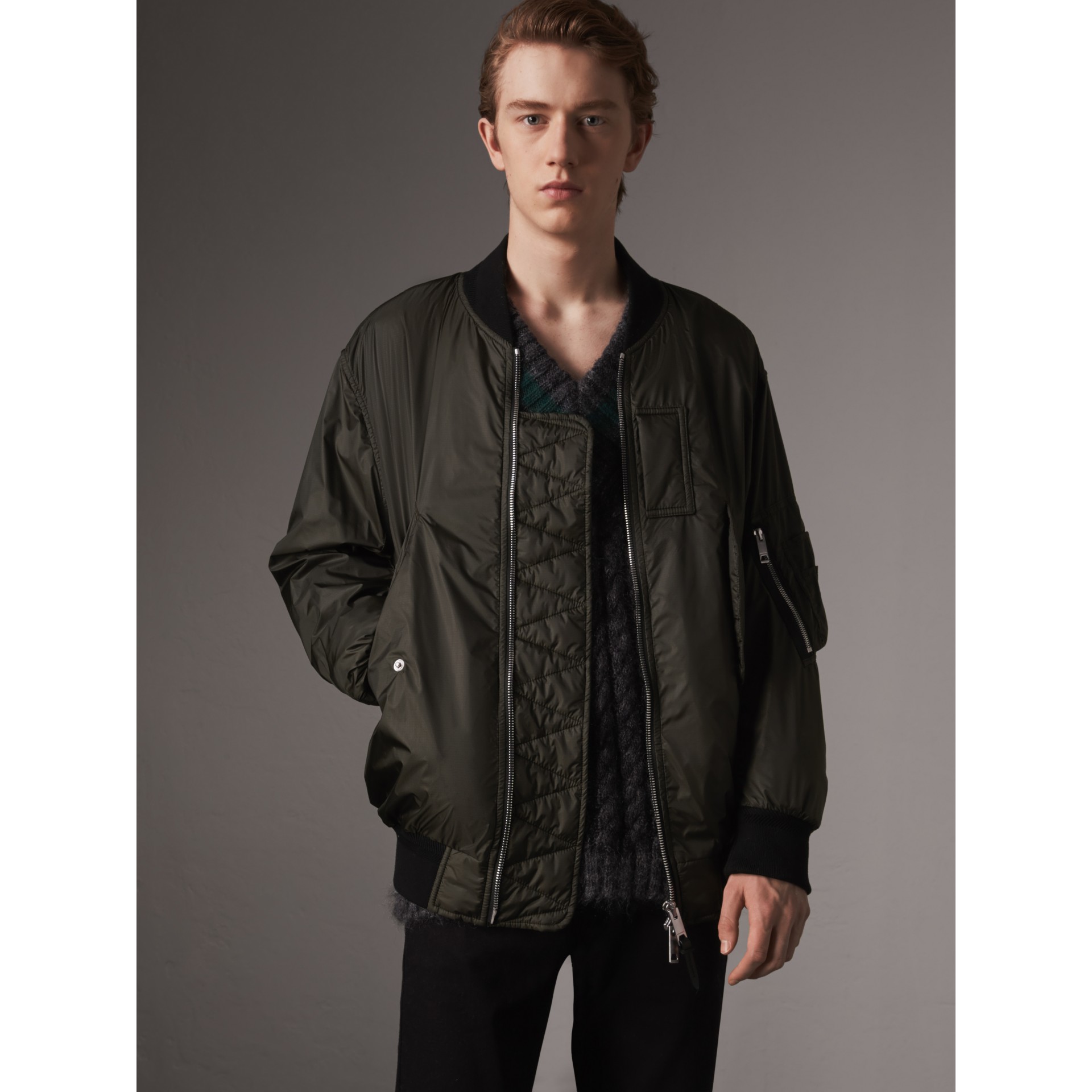 Lightweight Bomber Jacket in Dark Olive - Men | Burberry United States